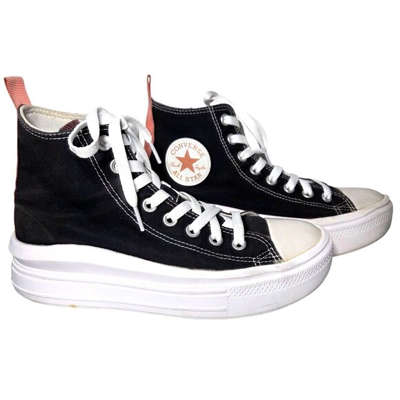 Converse All Star Move Boys Color Pop Platform Sneakers Size 6 Black & Pink Salt - Picture 5 of 9